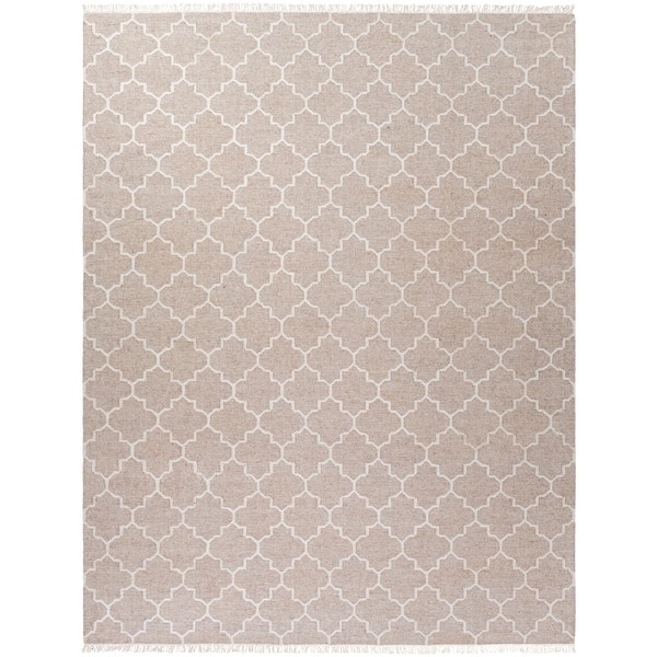 slide 2 of 17, Hand-Woven Tegan Moroccan Trellis Reversible Area Rug - 8' x 10' Tan