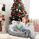 preview thumbnail 8 of 7, Grey Fleece Glow Foldable Kids Sofa Chair with 25D Foam and Blanket - 24.01“L x 16.93” W x 15.75” H