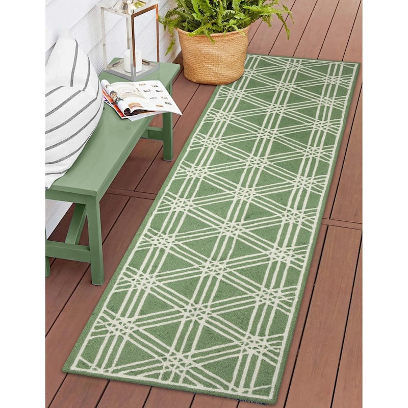 Liora Manne Capri Hex Indoor/Outdoor Rug - 2' x 8' - Green