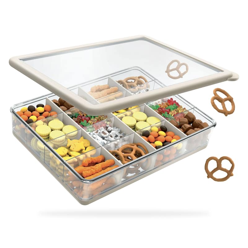 COOK WITH COLOR Snack Box, 16-Compartment Lunch Box & Food Storage Container - Cream 