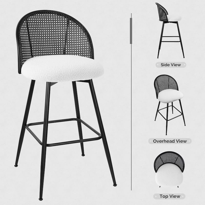 26"/29" Swivel Barstools Counter Height Bar Stool w/ Metal Legs