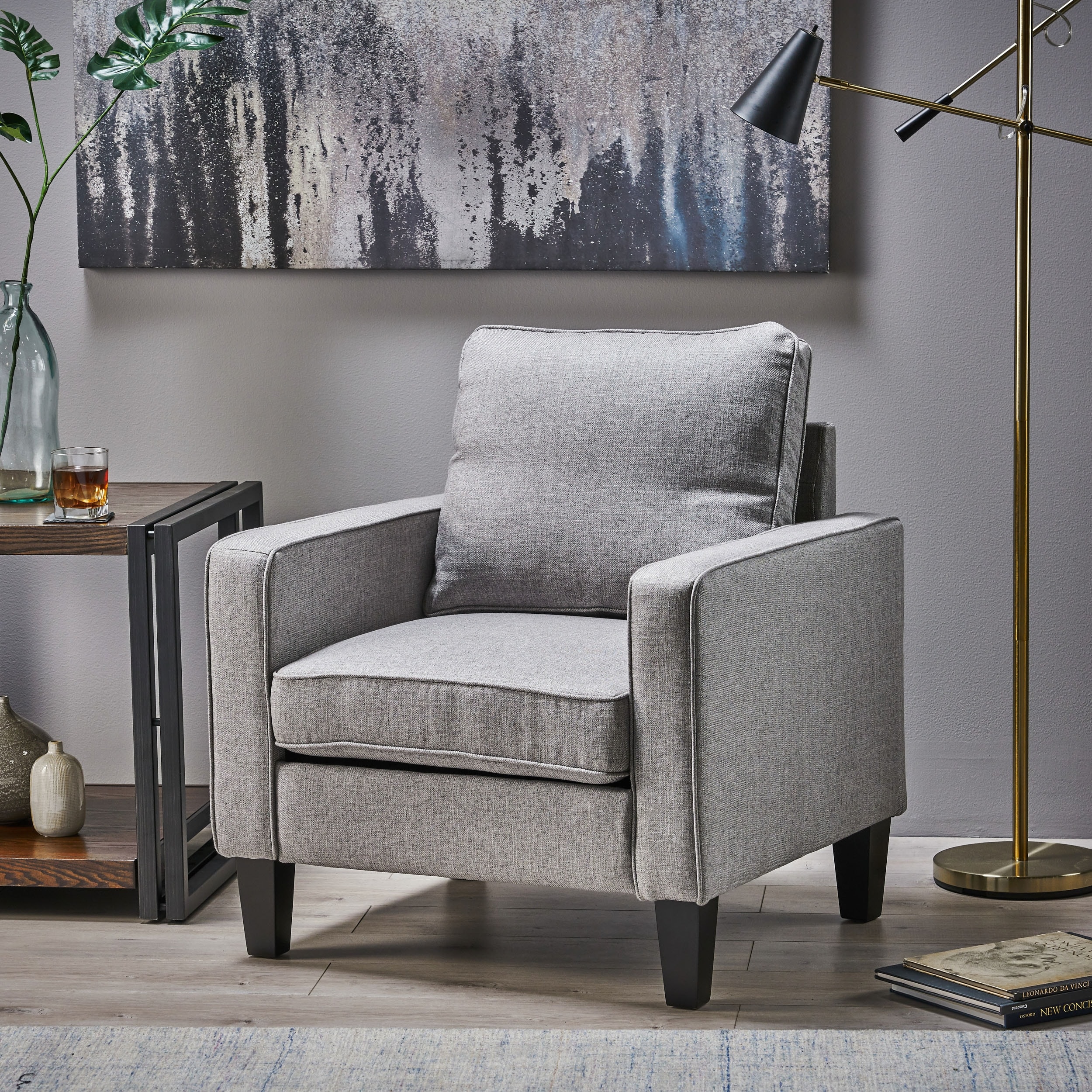 Lorenzo microfiber wingback club chair by christopher knight store home