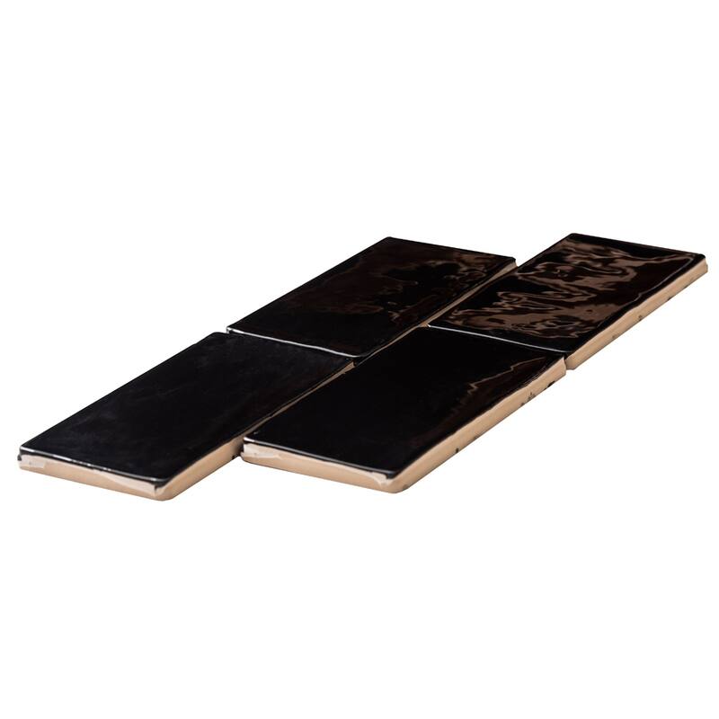 The Tile Life Talavera 3x6 Black Ceramic Wall Tile