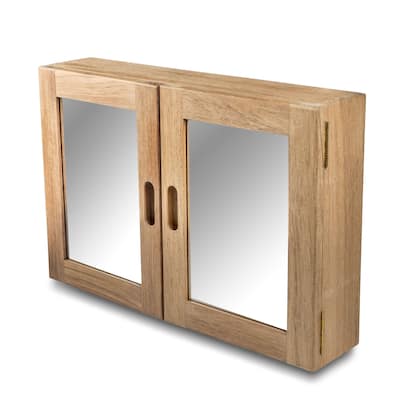 Double Teak Medicine Chest - 22-1/2" W x 15" H x 4-1/2" D