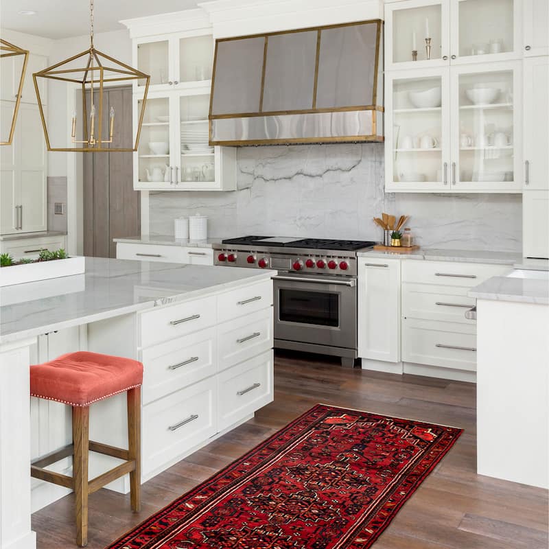 ECARPETGALLERY Hand-knotted Anadol Red Wool Rug - 3'5 x 10'0