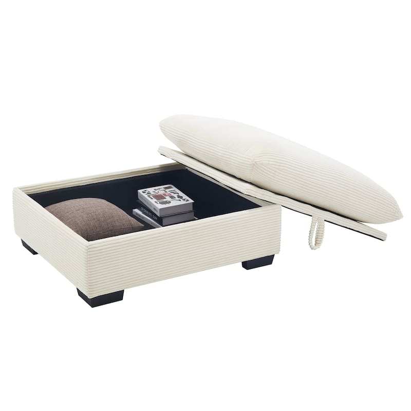 Corduroy Fabric Ottomans Footrest to Combine with 2 Seater Sofa, 3 Seater Sofa and 4 Seater Sofa, Corduroy