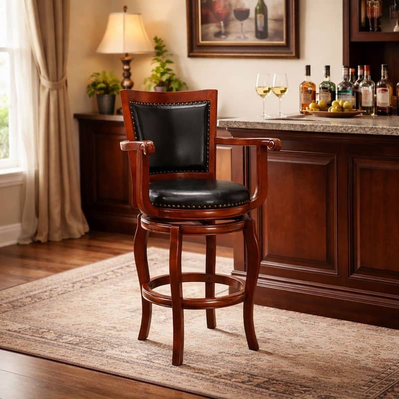 Boraam Jones Wood Swivel Bar Stool - Cherry - Bar Height