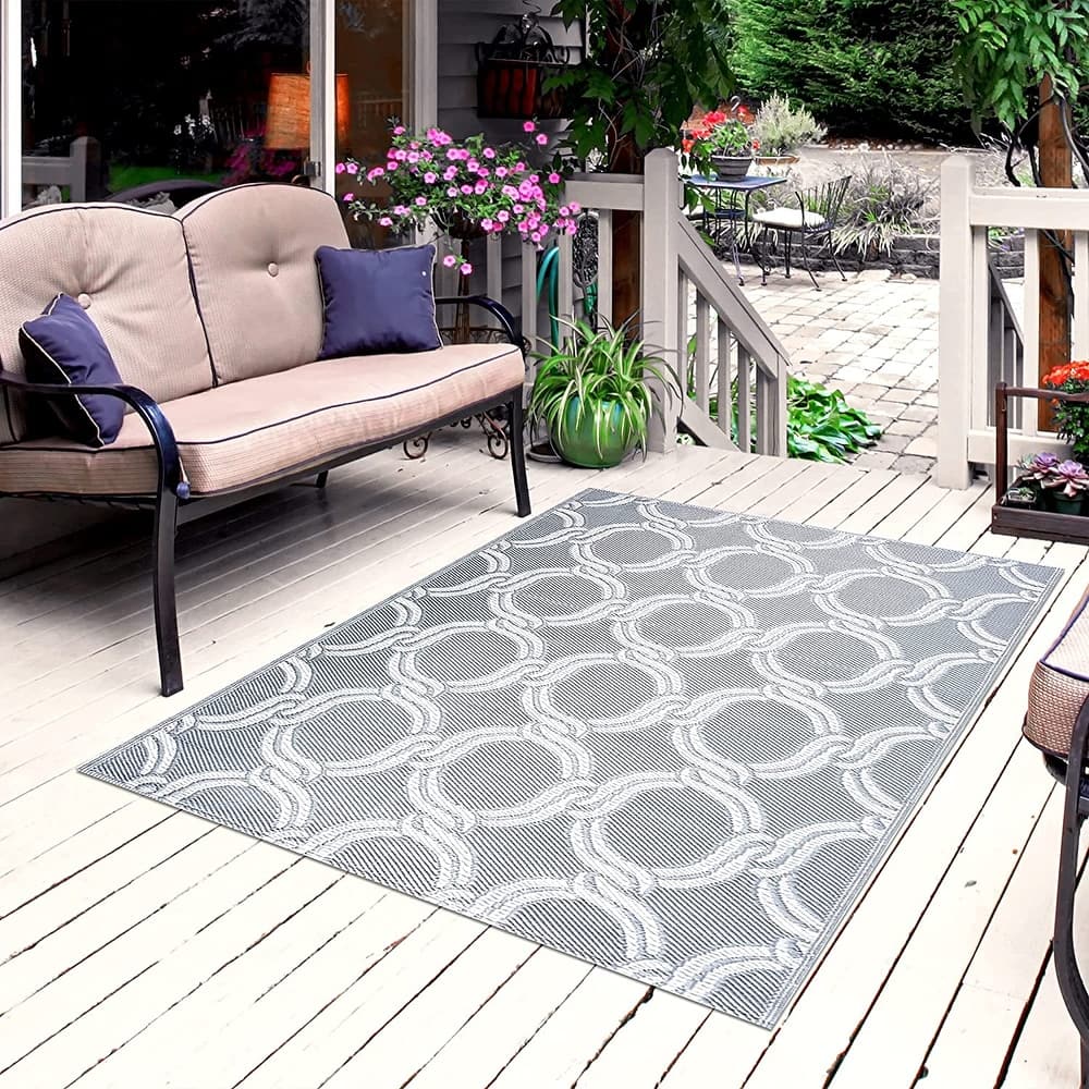 Mykonos Lightweight Reversible Recycled Plastic Outdoor Floor Mat/Rug