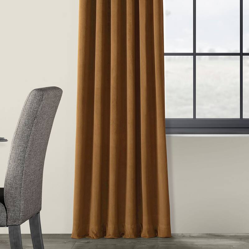 Exclusive Fabrics Signature Velvet Blackout Curtains - 96 Inches Long, (1 Panel) - Luxurious Drapery for Light Control.
