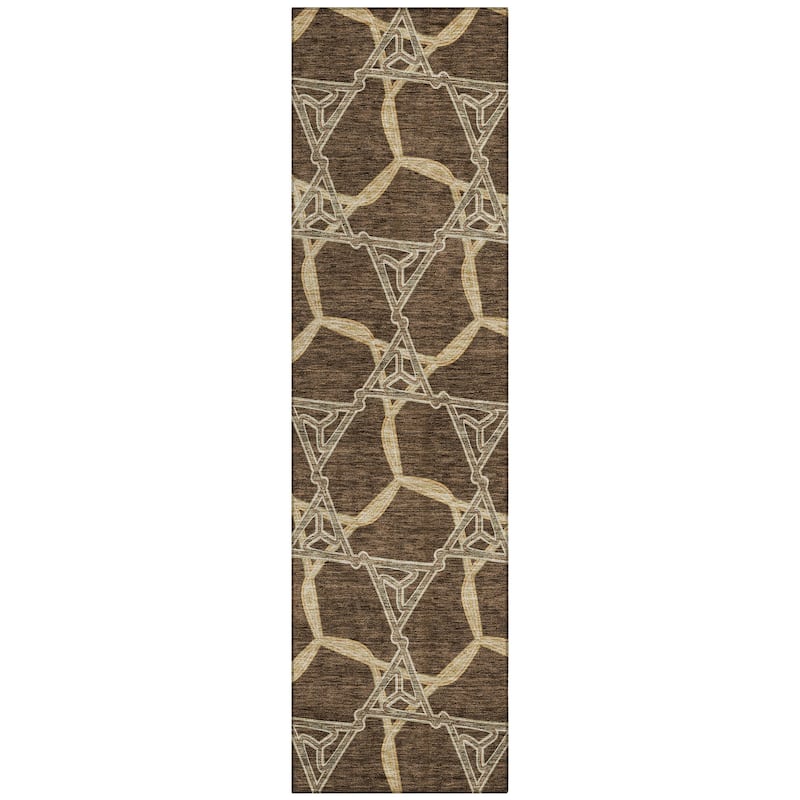 Machine Washable Indoor/ Outdoor Transitional Links Chantille Rug