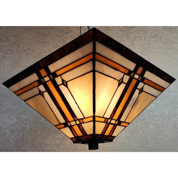 Stained glass semi on sale flush ceiling light