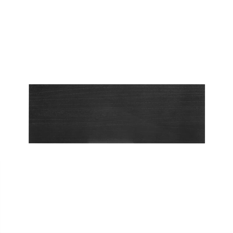 Entryway Table Paulownia Veneer Console Table, Hallway Table with 2 Geometric Beveling Drawers and Open Storage Shelf Black