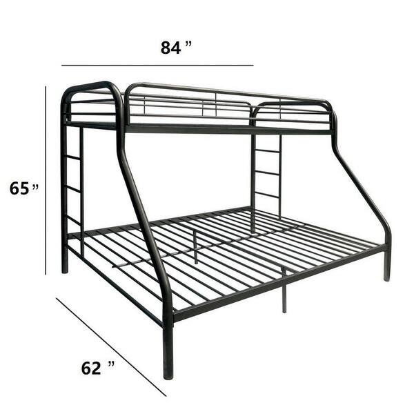 Metal Twin XL/Queen Bunk Bed with Ladders, Black