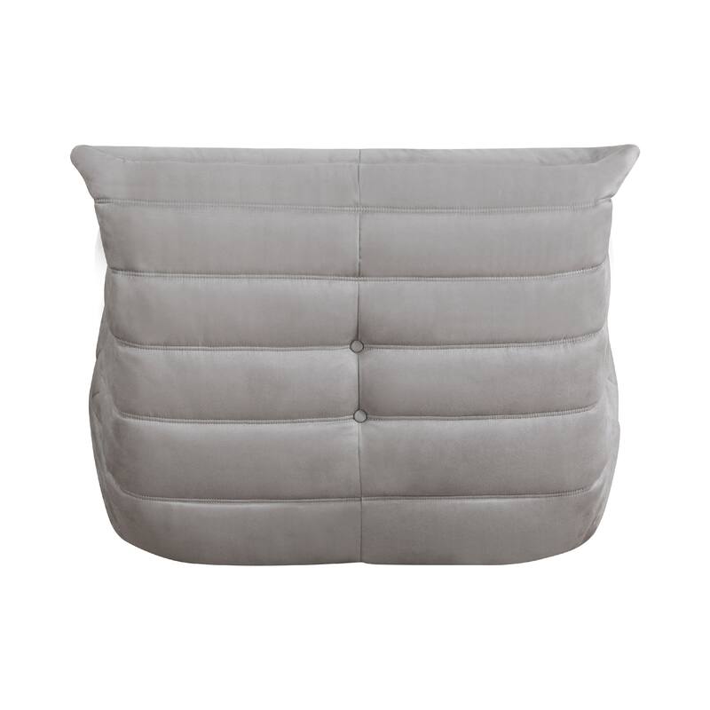 Revena Accent Floor Chair, Pleated Gray Microfiber Fabric, Curved