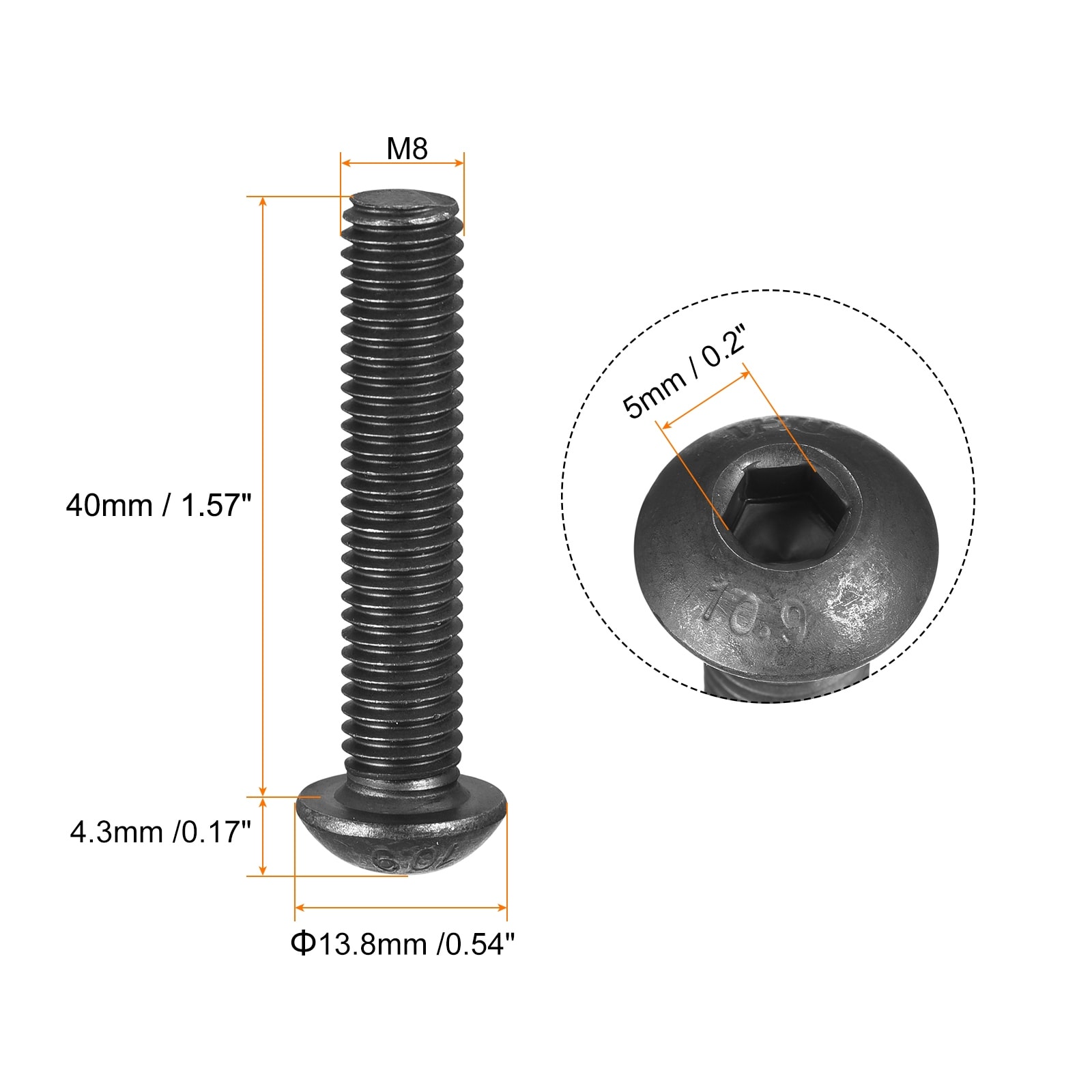 Hex Socket Drive Bolts Alloy Steel Cap Screws - Black