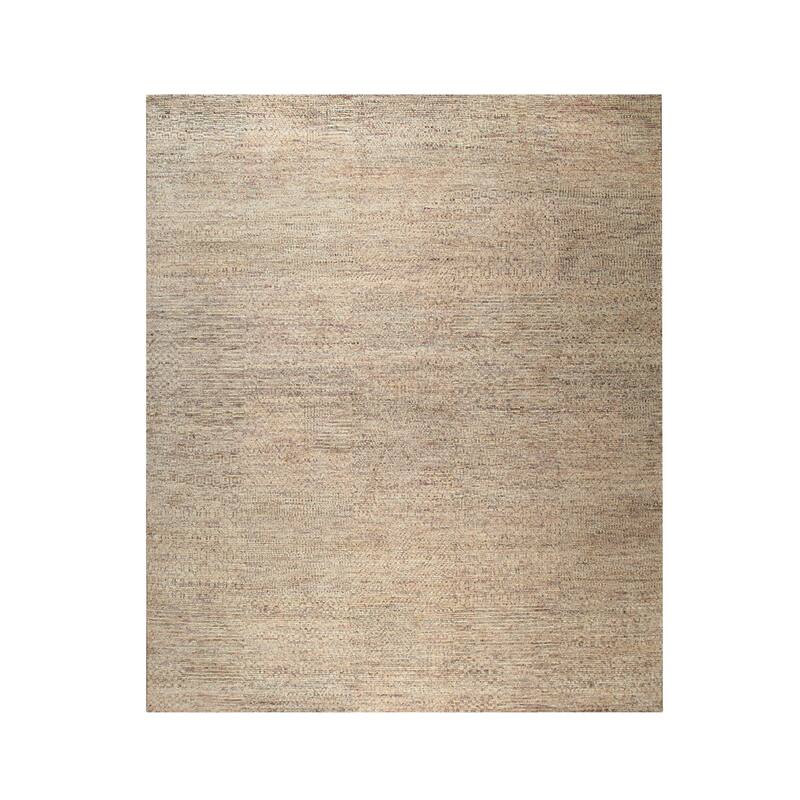 Hand-Knotted Natural Silk Grass Design Rug, 9' x 12', Blue Mix Area Rug, Luxurious Handcrafted Soft Texture - L