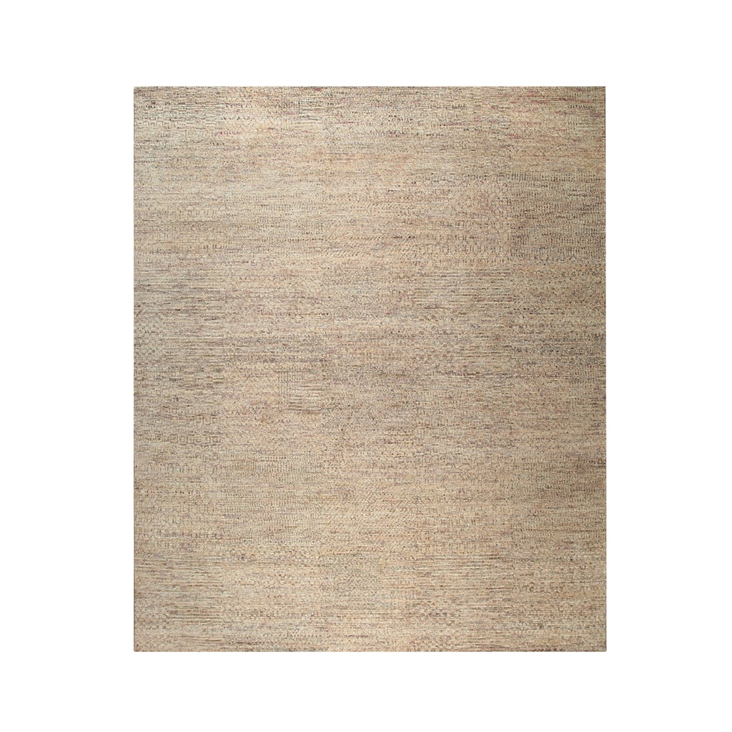 Hand-Knotted Natural Silk Grass Design Rug, 9' x 12', Blue Mix Area Rug, Luxurious Handcrafted Soft Texture - L