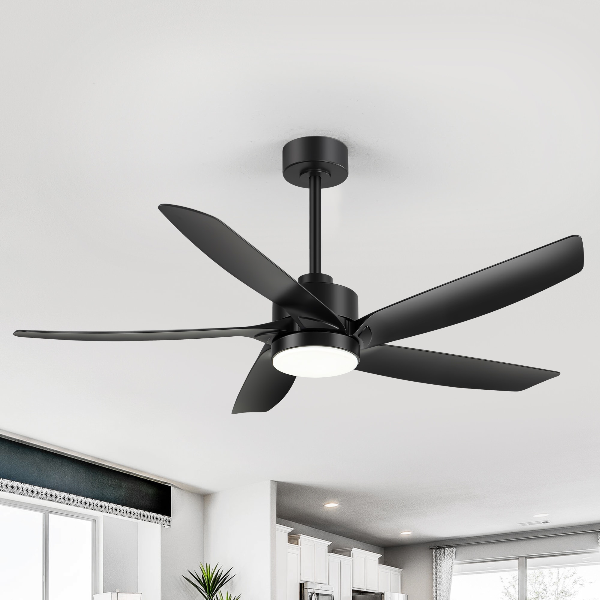 54-inch 5-Blade Integrated LED Ceiling Fan with Light and Remote