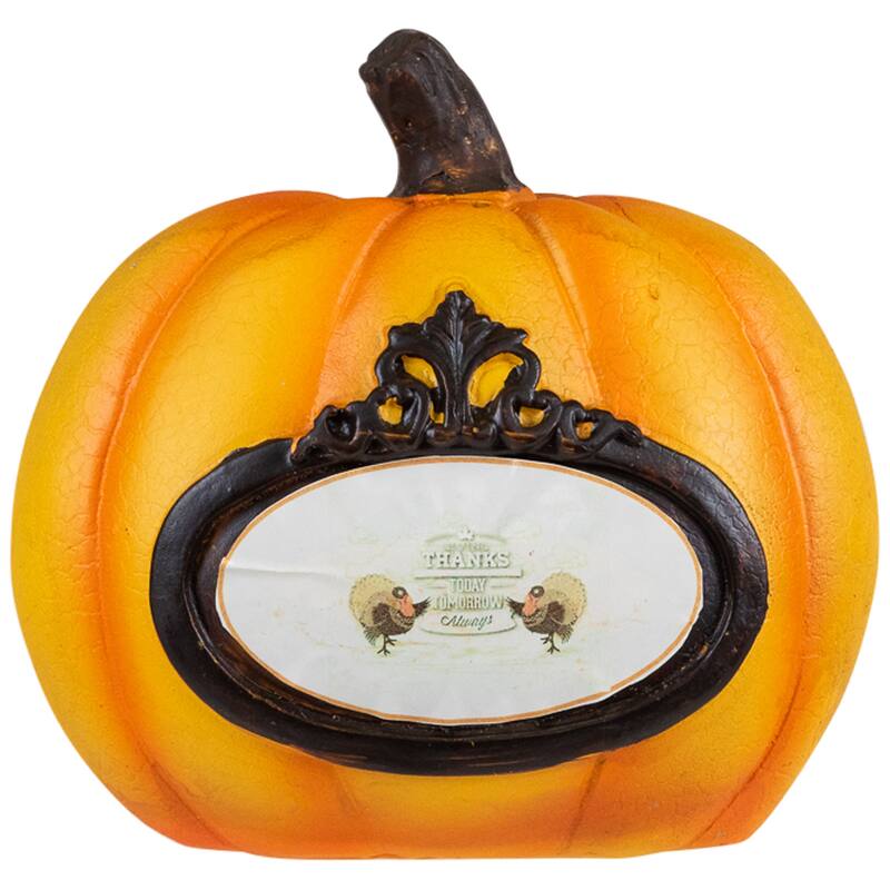 "Thanks, Today, Tomorrow, Always" Fall Harvest Pumpkin Decorations - 5.5" - Set of 3