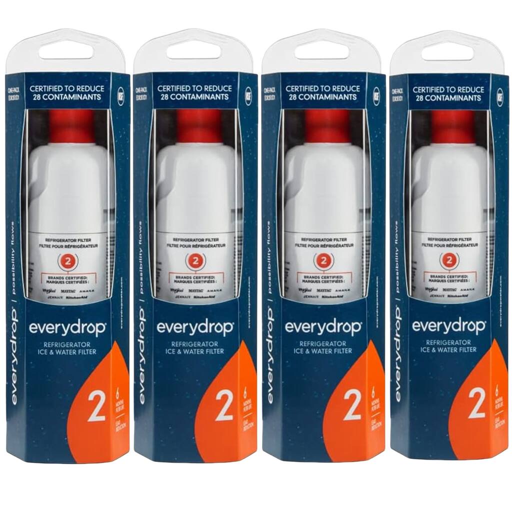 4 pack Everydrop by Whirlpool Refrigerator Filter 2, EDR2RXD1