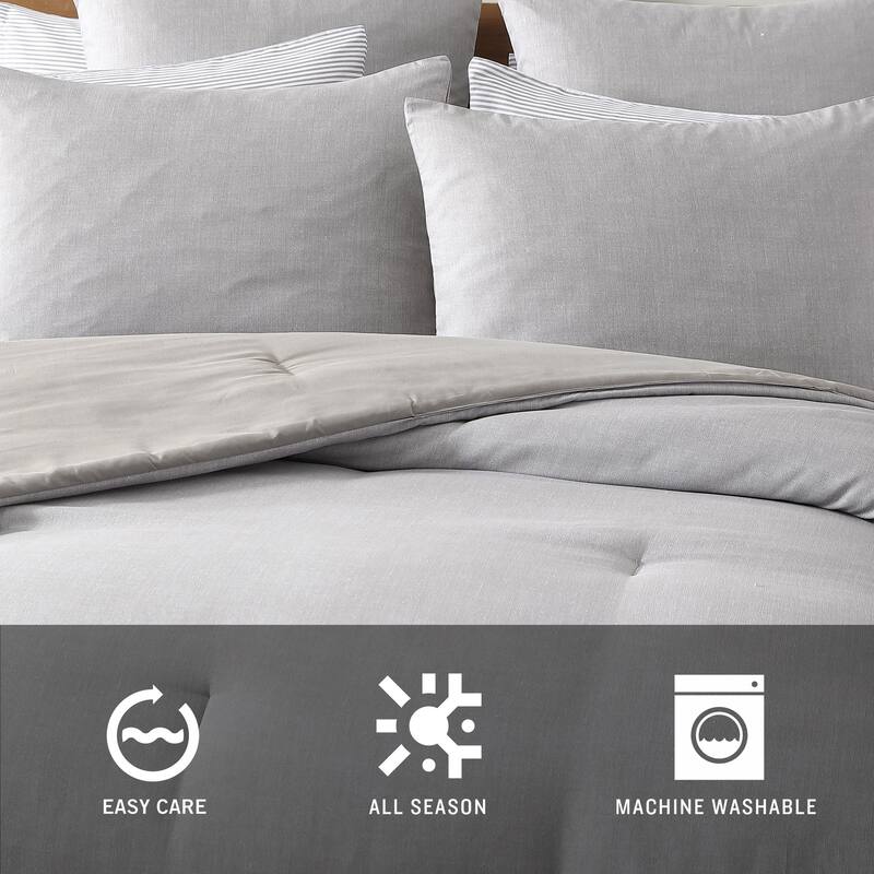 Kenneth Cole Abstract Text Grey 14 Piece Comforter Bonus Set