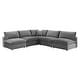 preview thumbnail 28 of 74, Commix Down Filled Overstuffed Velvet 5-Piece Sectional Sofa