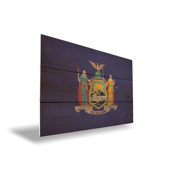 Shop New York State Flag On Wood Indoor And Outdoor Safe Wall