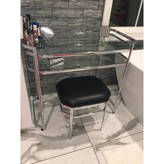 Silver Orchid Pontoppidan 2-piece Vanity Table and Stool Set