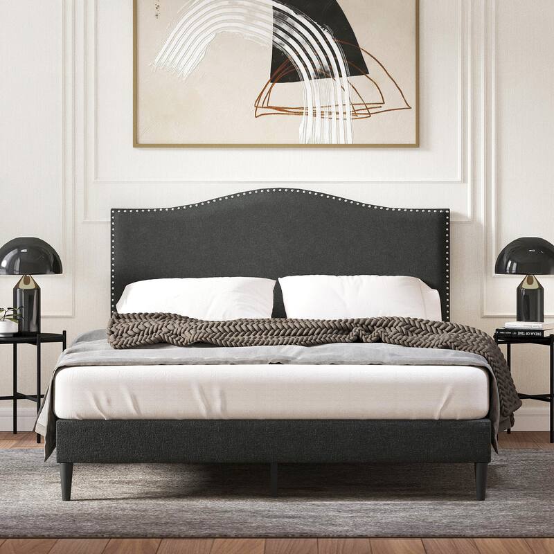 Kameli Upholstered Bed - Queen - Gray
