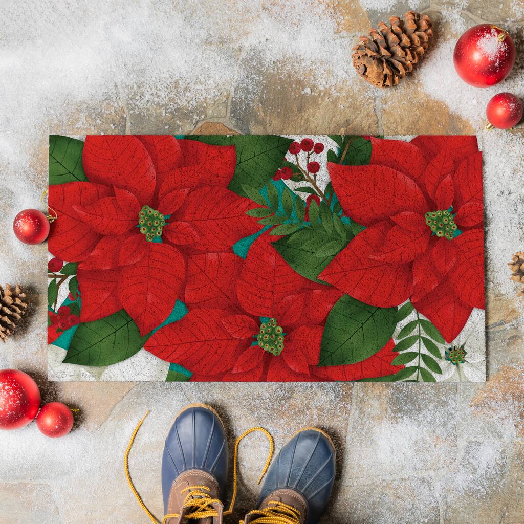 Holiday PVC Trapper Door Mat - 28" x 16"