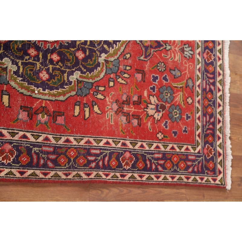 Tabriz Persian Vintage Rug Hand-Knotted Wool Carpet - 3'2" x 5'0"