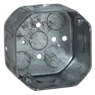 Shop Raco 167 Steel Octagon Box With Conduit Knockout 4 X 2 1 8 Deep Overstock 25536336