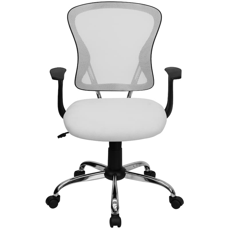 Mid-Back Mesh Swivel Task Office Chair with Chrome Base and Arms