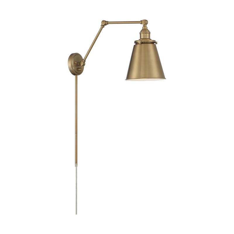 Bayard Swing Arm Lamp Burnished Brass with Switch