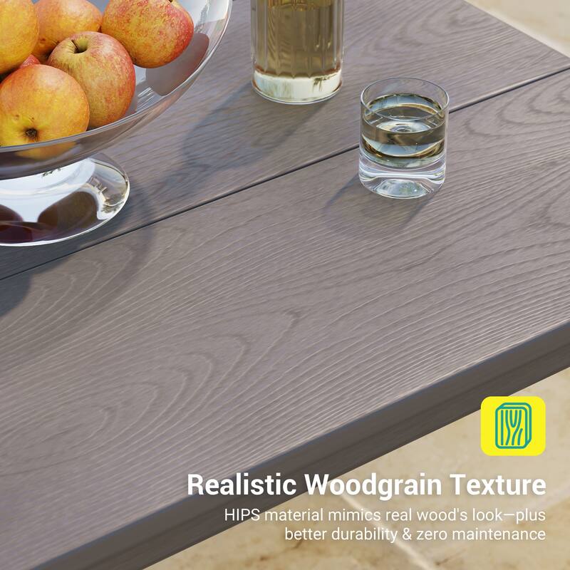 HIPS Outdoor Dining Set All-weather Patio Table and Chairs(Set of 7)