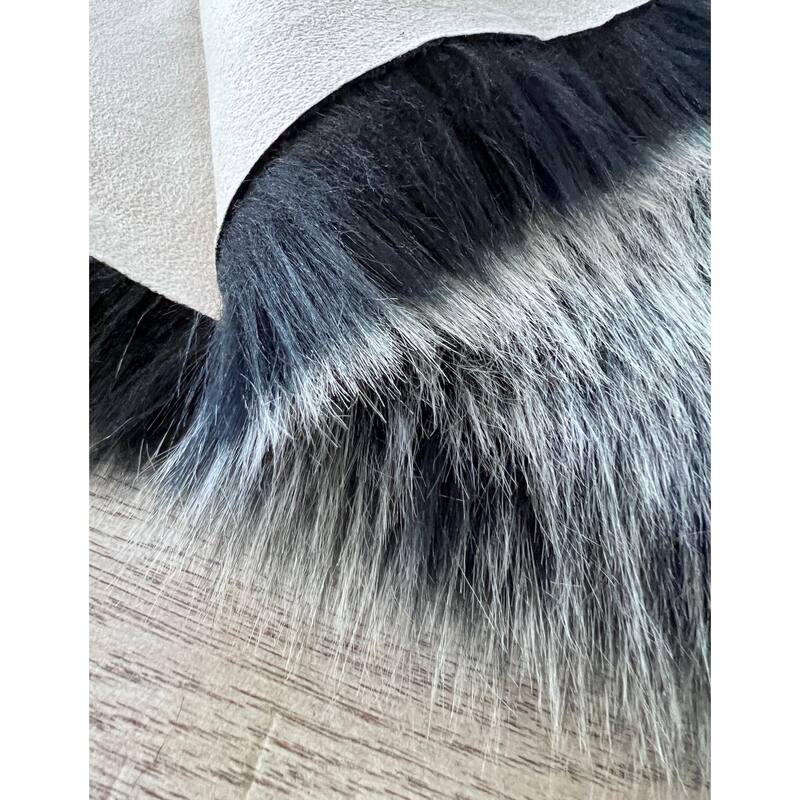 Silver Orchid Luxurious Faux Bison Skin Shag Rug