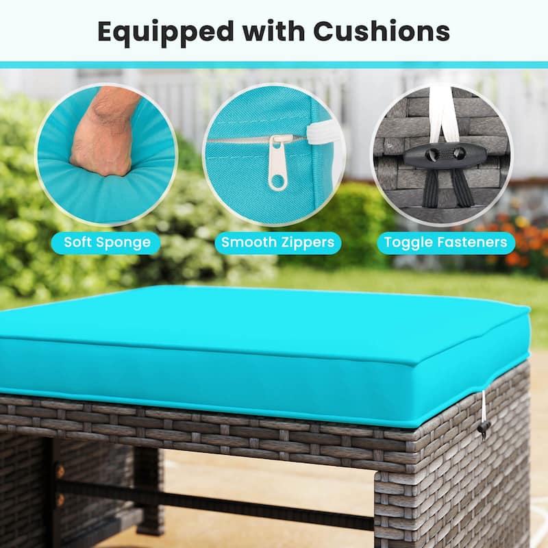 Costway 6PCS Patio Furniture Set Outdoor Sectional Conversation PE - See Details