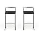 preview thumbnail 3 of 5, Silver Orchid Forrest Stackable Faux Leather Bar Stools (Set of 2) - N/A