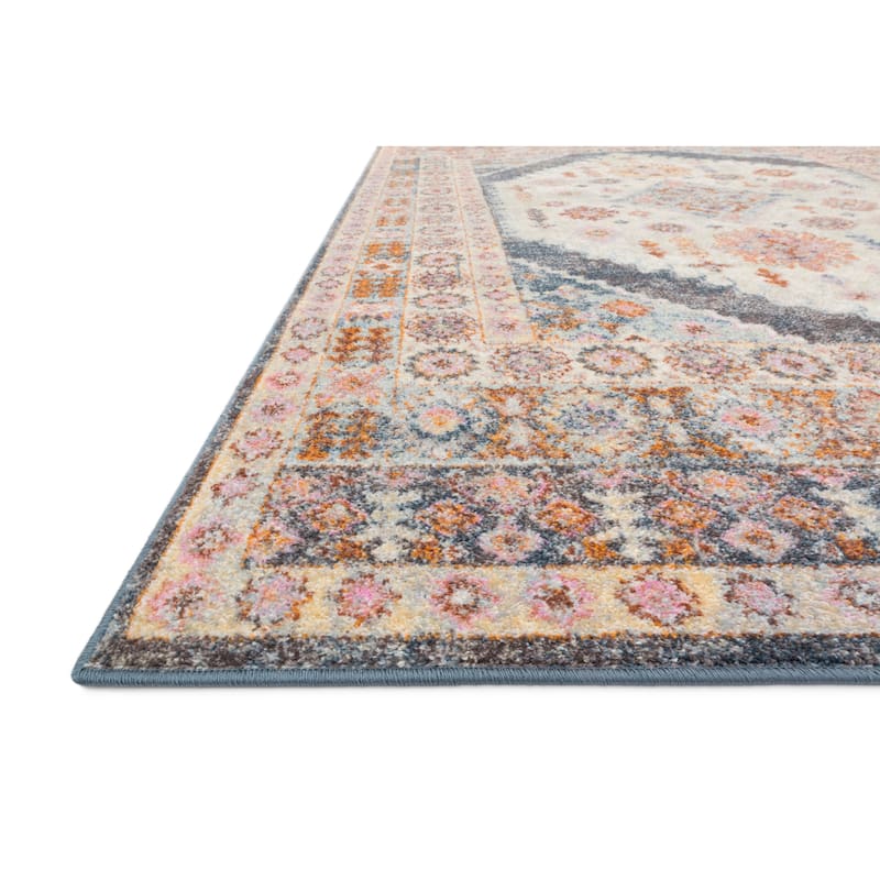 Alexander Home Jennifer Collection Diamond Border Distressed Area Rug