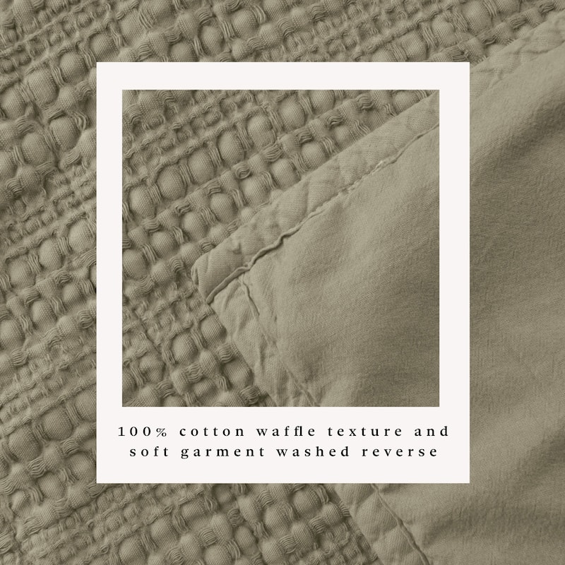 Linery & Co. Cotton Honeycomb Waffle Garment Washed Quilt Set
