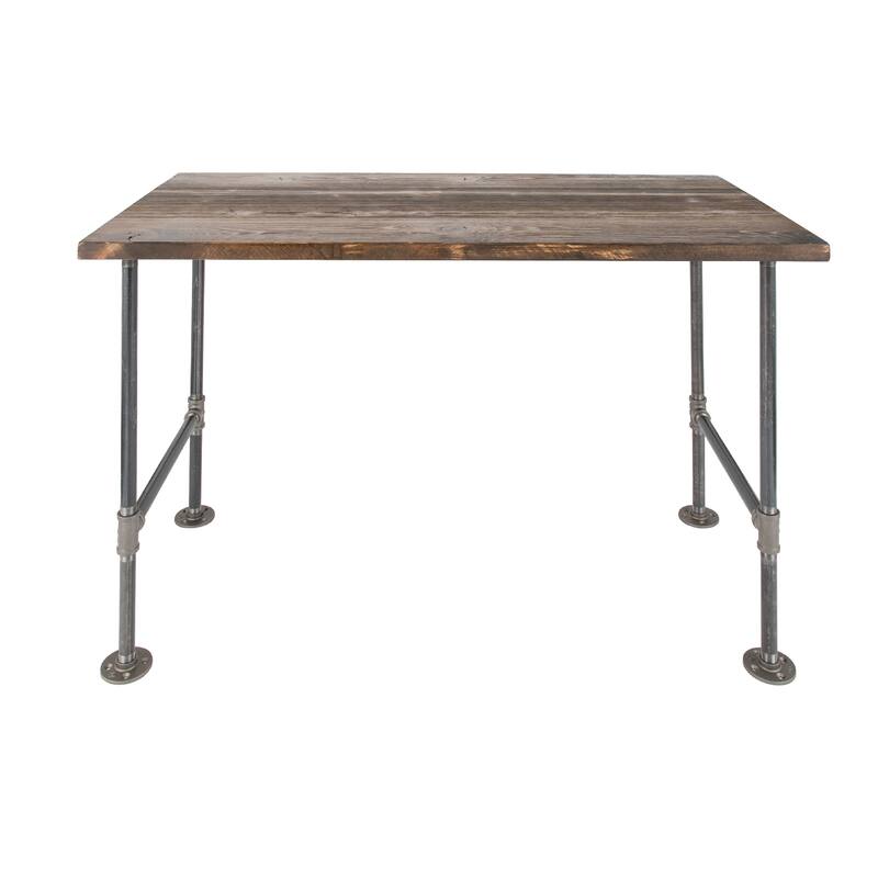 PIPE DECOR Solid Reclaimed Wood Desk with Authentic Industrial Pipe Legs - Trail Brown
