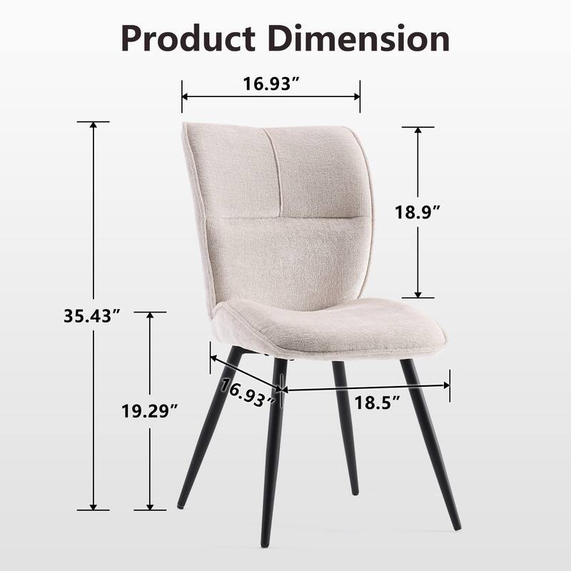 Fabric Upholstered High Back Dining Chairs Set of 2