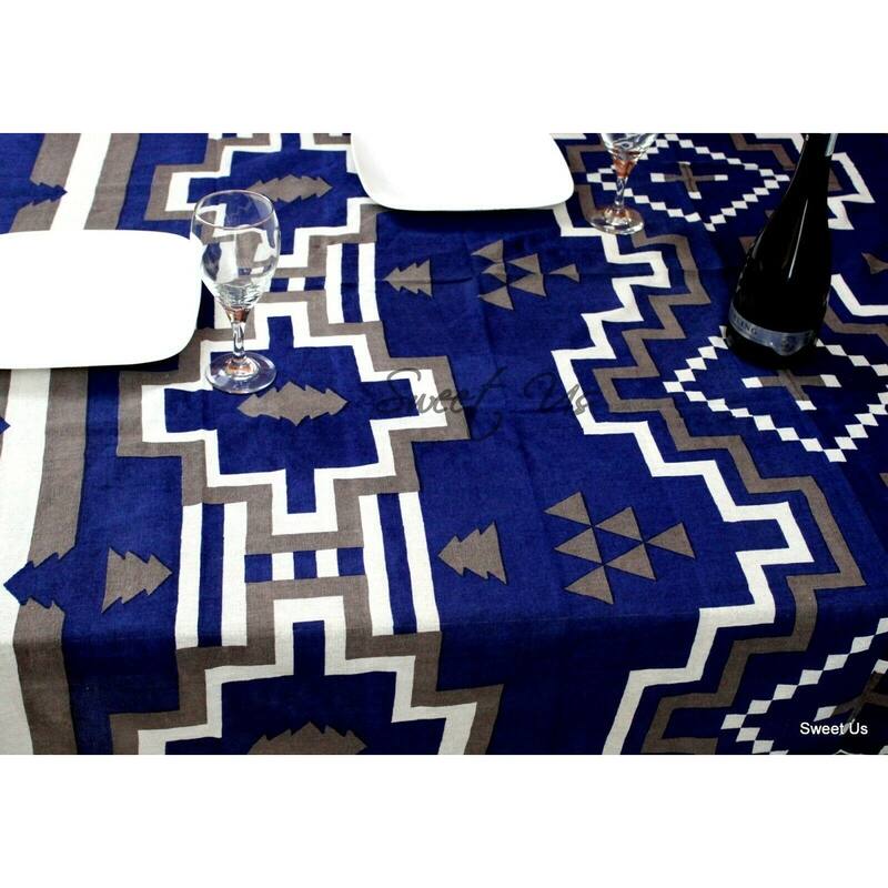 Cotton Native American Aztec Tablecloth Rectangle