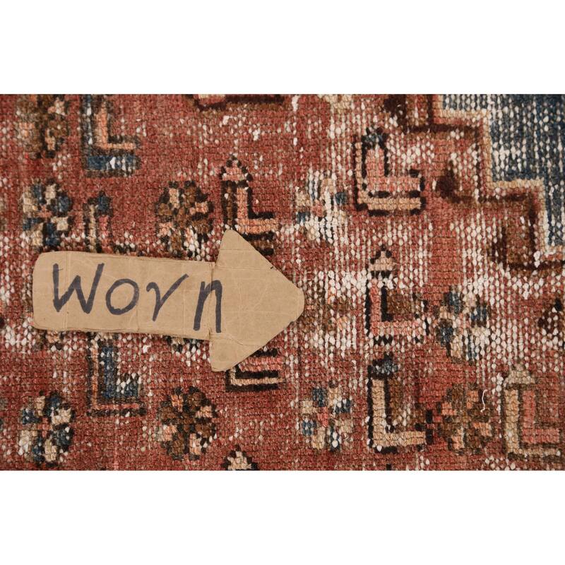 Hand Knotted Oriental 100% Wool Carpet Traditional Geometric Oranges & Rust Hamedan Area Rug - 6' 0'' X 3' 7''