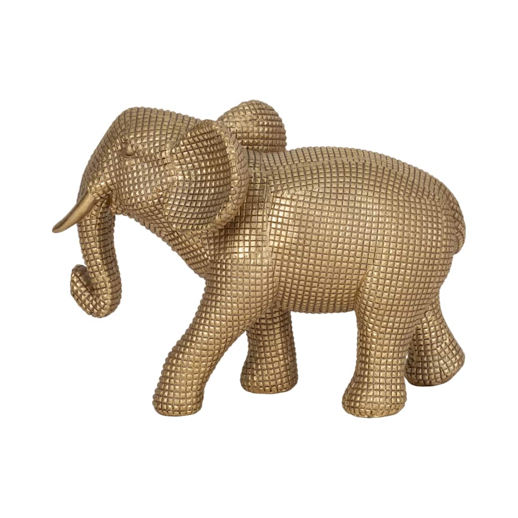 Sagebrook Home 8" Polyresin Elephant Sculpture Contemporary Beaded Elephant Statue