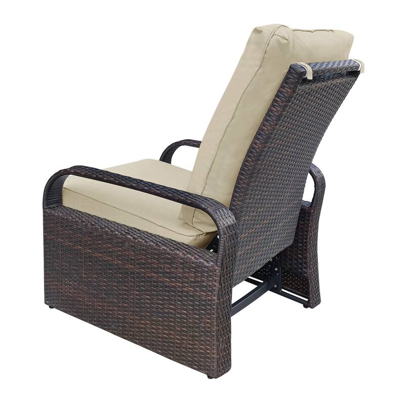 Comfy Wicker Adjustable Chair with Aluminum Frame