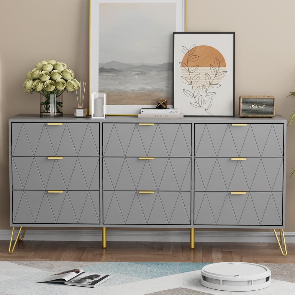 9 Drawers Chest Of Dresser Storage Tower Cabinet Bedroom Organizer