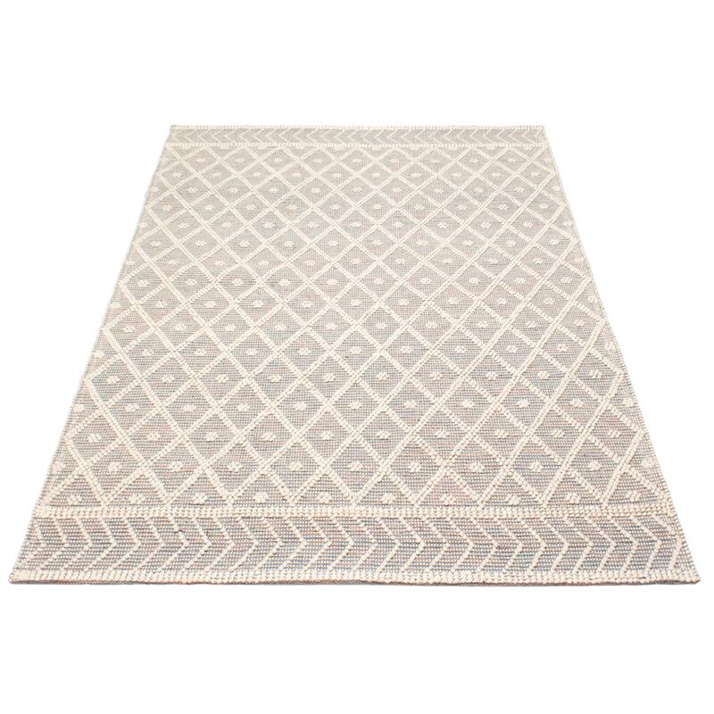 ECARPETGALLERY Braid weave Sienna Grey Wool Rug - 6'2 x 9'2