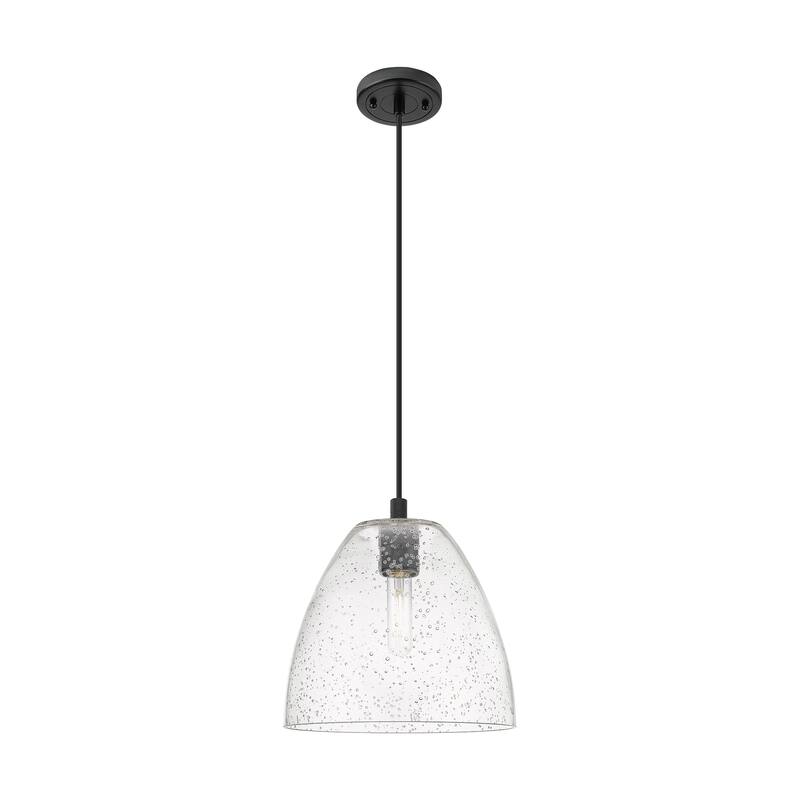 Innovations Lighting Downtown Urban - Crown Point - 1 Light 9" Bristol Cord Hung Pendant - Seedy/Matte Black