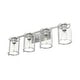 preview thumbnail 4 of 10, Hunter Astwood Bathroom Vanity Light, Clear Cylinder Glass, Damp Rated, Caged - Contemporary, Transitional, Art-Deco